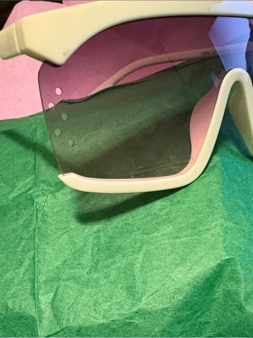 White Oversized Frame w/gradient Purple Lenses.